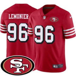 49ers #96 Corey Lemonier SF Patch Jersey -Red2