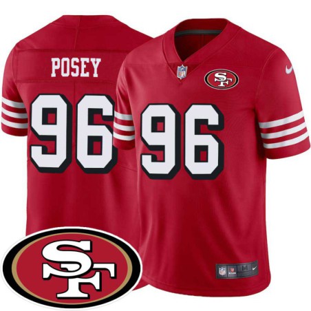 49ers #96 Jeff Posey SF Patch Jersey -Red2