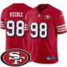 49ers #98 Jerry Keeble SF Patch Jersey -Red2