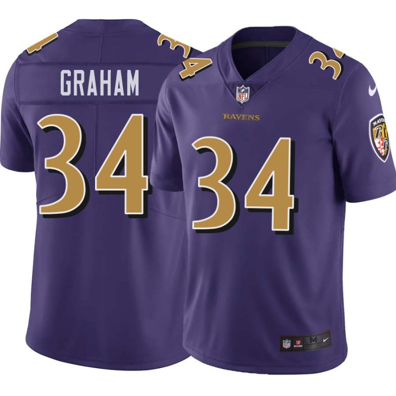 Ravens #34 Jay Graham Purple Jersey