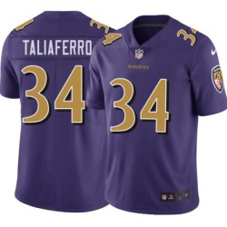 Ravens #34 Lorenzo Taliaferro Purple Jersey