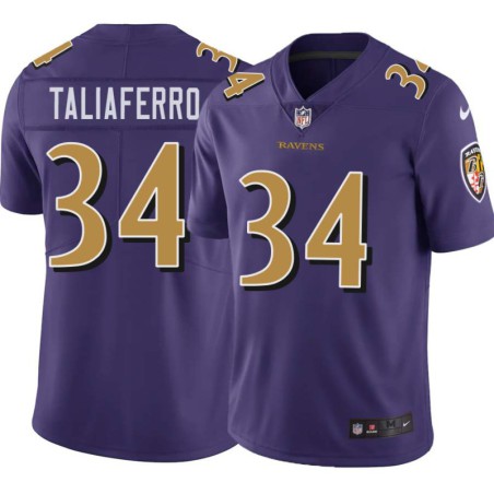 Ravens #34 Lorenzo Taliaferro Purple Jersey