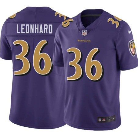 Ravens #36 Jim Leonhard Purple Jersey