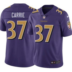 Ravens #37 T.J. Carrie Purple Jersey