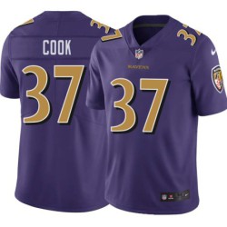 Ravens #37 Emanuel Cook Purple Jersey