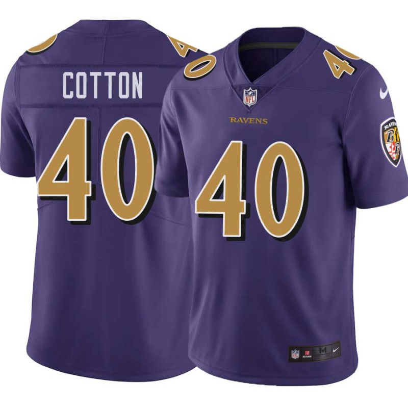 Ravens #40 Kenyon Cotton Purple Jersey