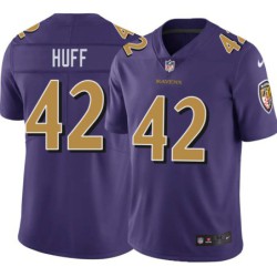 Ravens #42 Marqueston Huff Purple Jersey