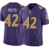 Ravens #42 Roosevelt Potts Purple Jersey