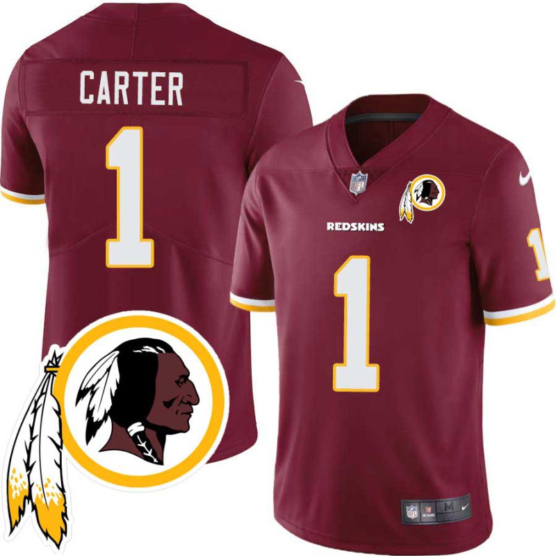 DeAndre Carter #1 Redskins Head Patch Burgundy Jersey