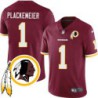 Ryan Plackemeier #1 Redskins Head Patch Burgundy Jersey