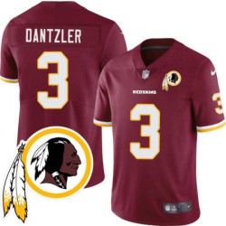 Cameron Dantzler #3 Redskins Head Patch Burgundy Jersey