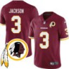 William Jackson III #3 Redskins Head Patch Burgundy Jersey