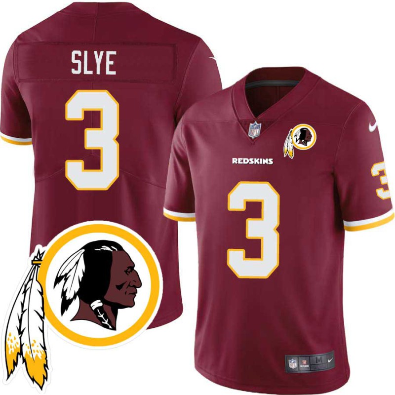 Joey Slye #3 Redskins Head Patch Burgundy Jersey