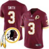 Hunter Smith #3 Redskins Head Patch Burgundy Jersey