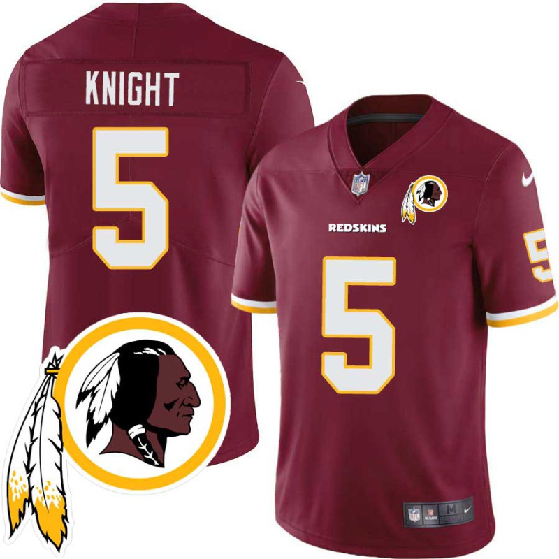 Curt Knight #5 Redskins Head Patch Burgundy Jersey