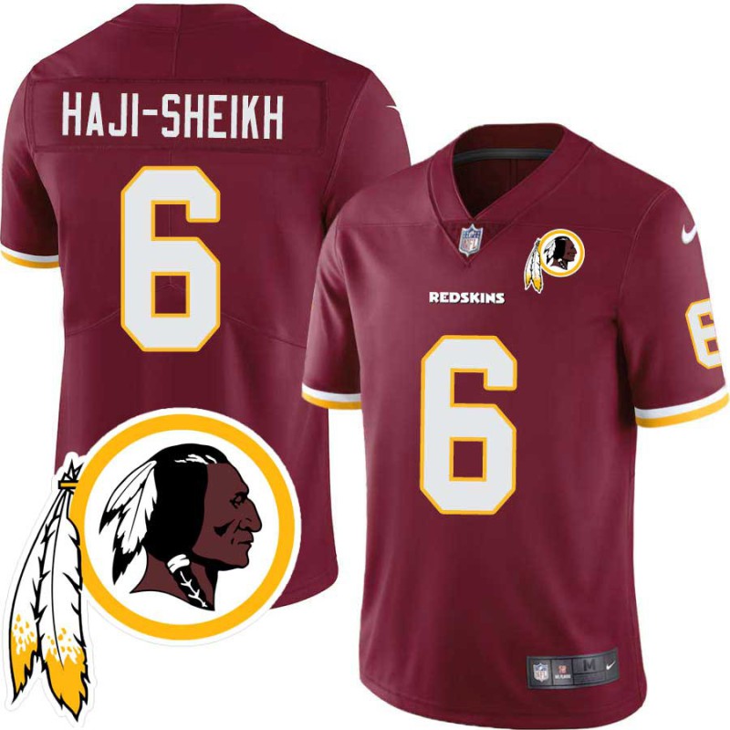 Ali Haji-Sheikh #6 Redskins Head Patch Burgundy Jersey