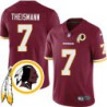 Joe Theismann #7 Redskins Head Patch Burgundy Jersey