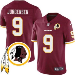 Sonny Jurgensen #9 Redskins Head Patch Burgundy Jersey