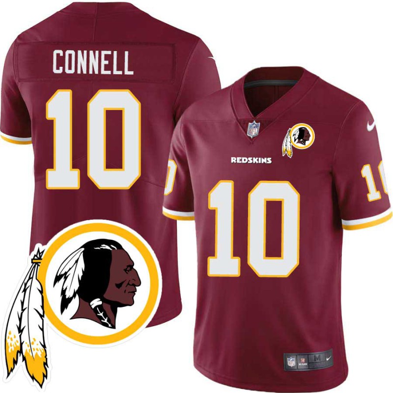 Mike Connell #10 Redskins Head Patch Burgundy Jersey