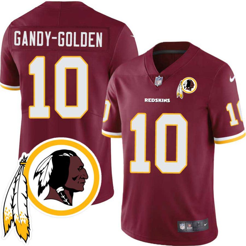 Antonio Gandy-Golden #10 Redskins Head Patch Burgundy Jersey