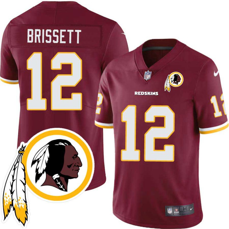 Jacoby Brissett #12 Redskins Head Patch Burgundy Jersey