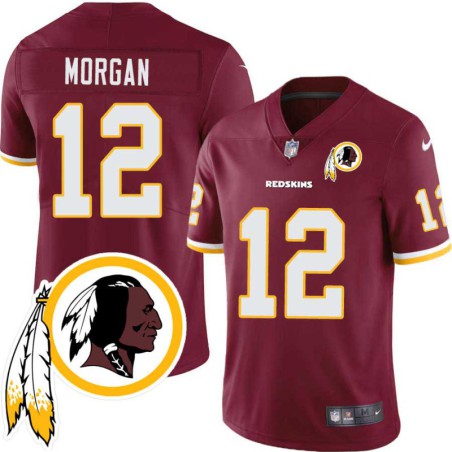 Boyd Morgan #12 Redskins Head Patch Burgundy Jersey