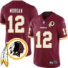 Boyd Morgan #12 Redskins Head Patch Burgundy Jersey