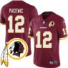 Vince Pacewic #12 Redskins Head Patch Burgundy Jersey