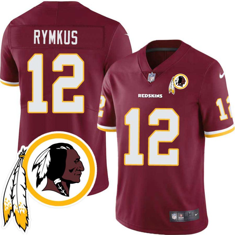 Lou Rymkus #12 Redskins Head Patch Burgundy Jersey