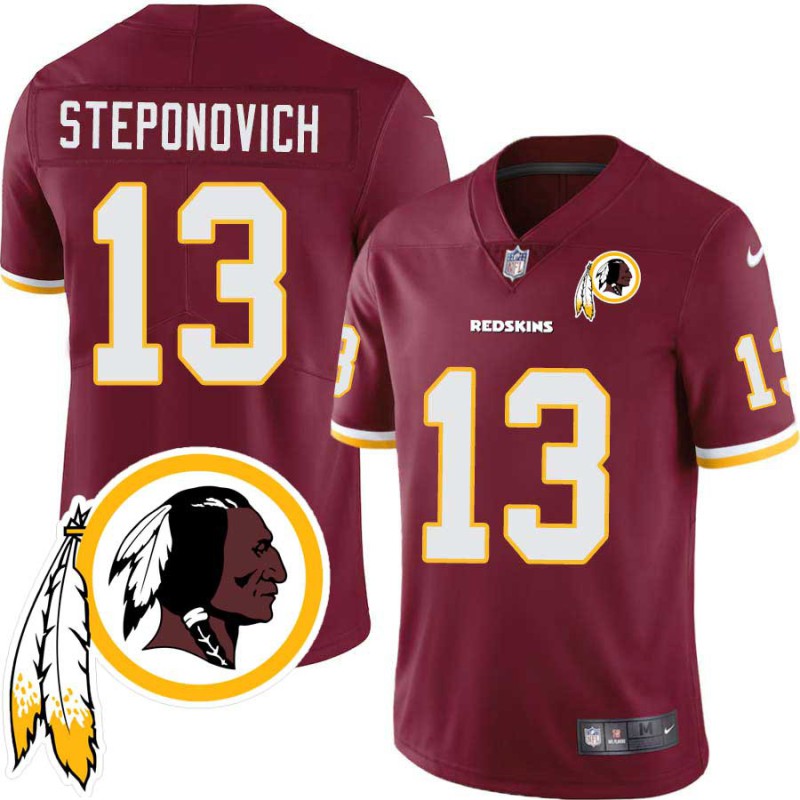 Mike Steponovich #13 Redskins Head Patch Burgundy Jersey