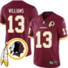 Nick Williams #13 Redskins Head Patch Burgundy Jersey