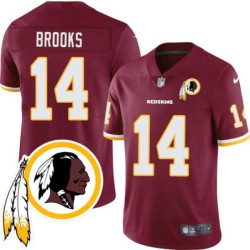 Durant Brooks #14 Redskins Head Patch Burgundy Jersey