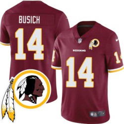 Sam Busich #14 Redskins Head Patch Burgundy Jersey