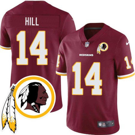 Irv Hill #14 Redskins Head Patch Burgundy Jersey