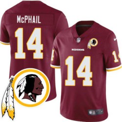 Hal McPhail #14 Redskins Head Patch Burgundy Jersey