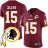 Todd Collins #15 Redskins Head Patch Burgundy Jersey