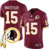 Jeff Hostetler #15 Redskins Head Patch Burgundy Jersey