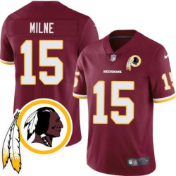 Dax Milne #15 Redskins Head Patch Burgundy Jersey