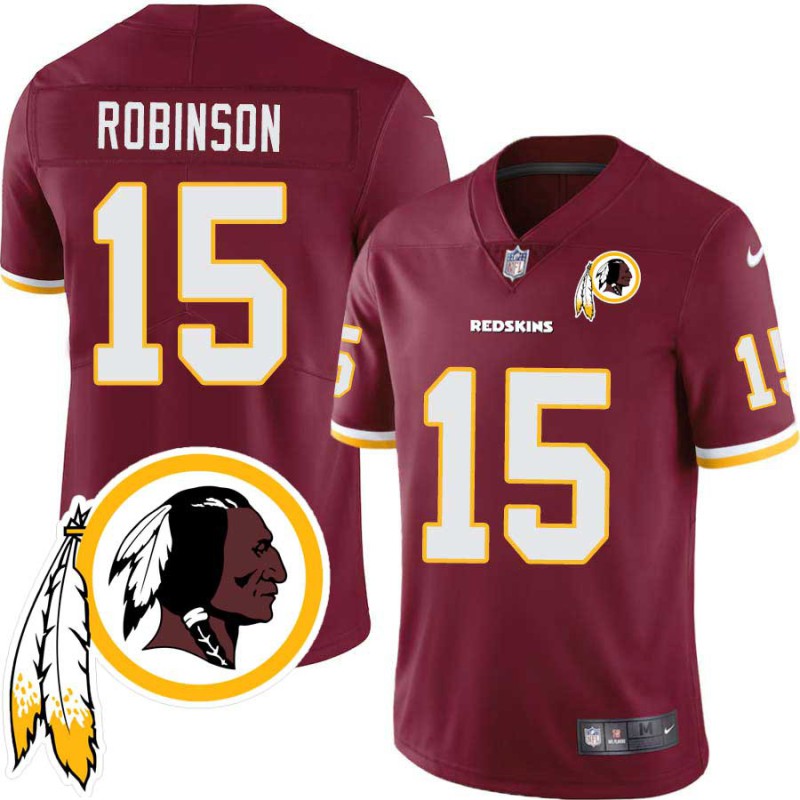 Aldrick Robinson #15 Redskins Head Patch Burgundy Jersey