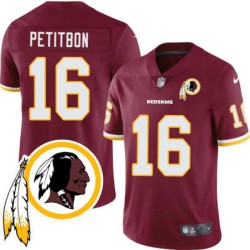 Richie Petitbon #16 Redskins Head Patch Burgundy Jersey