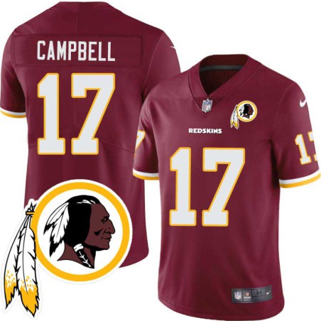 Jason Campbell #17 Redskins Head Patch Burgundy Jersey