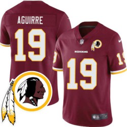 Joe Aguirre #19 Redskins Head Patch Burgundy Jersey