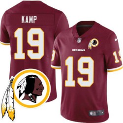 Jim Kamp #19 Redskins Head Patch Burgundy Jersey