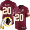 Gerry Allen #20 Redskins Head Patch Burgundy Jersey