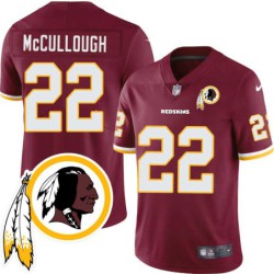 Sultan McCullough #22 Redskins Head Patch Burgundy Jersey