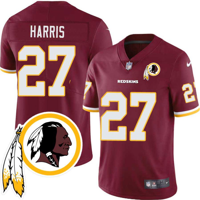 Walt Harris #27 Redskins Head Patch Burgundy Jersey