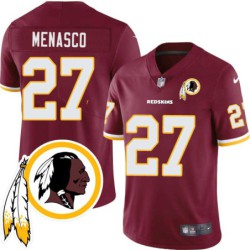 Don Menasco #27 Redskins Head Patch Burgundy Jersey