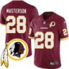 Bob Masterson #28 Redskins Head Patch Burgundy Jersey