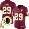 Paul Barry #29 Redskins Head Patch Burgundy Jersey