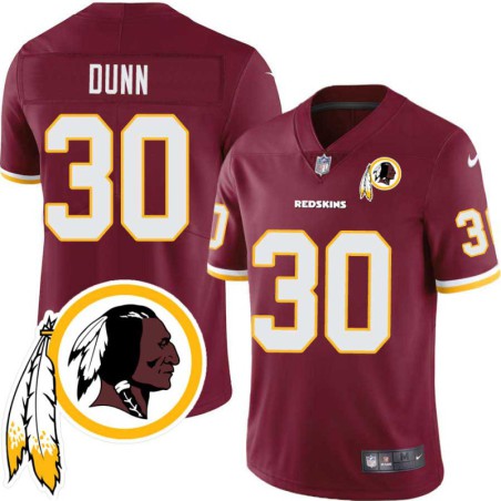 Coye Dunn #30 Redskins Head Patch Burgundy Jersey